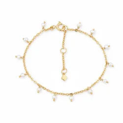 Maja Emulto Armband - vergoldet weiße Perlen minimalistisch - MEB-2183-PW