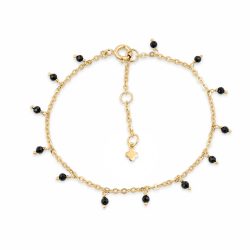 Maja Emulto Armband - Spinell facettiert vergoldet schwarz - MEB-2183-SLB