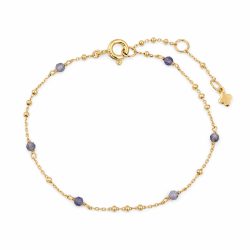 Maja Emulto Armband - Iolith facettiert vergoldet violettblau - MEB-2581-I