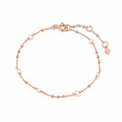 Maja Emulto Armband - Perlen rosegold weiß - MEB-2581-PW