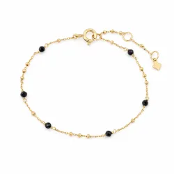 Maja Emulto Armband - Spinell facettiert 925 Silber vergoldet schwarz - MEB-2581-SLB