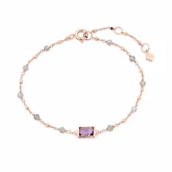 Maja Emulto Armband - Amethyst Labradorit 925 Silber vergoldet - MEB-2889-AB-L