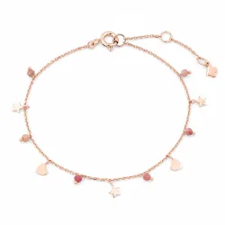 Maja Emulto Armband - Rhodonit rosegold Stern Herz - MEB-2902-RN