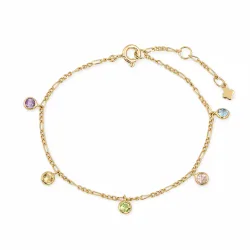 Maja Emulto Armband - bunt facettiert vergoldet - MEB-3209-MIX