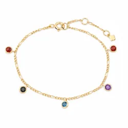 Maja Emulto Armband - Edelstein facettiert vergoldet bunt - MEB-3209-SLB-G-TBL-AA