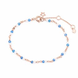Maja Emulto Armband - Chalcedon blau Mondstein rosegold facettiert - MEB-3236-CBT-MR