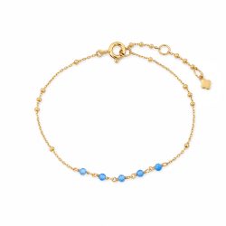 Maja Emulto Armband - Chalcedon blau facettiert vergoldet - MEB-3355-CBT
