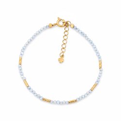 Maja Emulto Armband - Zirkonia blau 925 Silber vergoldet - MEB-4125-BLZ