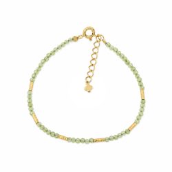 Maja Emulto Armband - Peridot facettiert 925 Silber vergoldet grün - MEB-4125-P