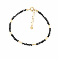 Maja Emulto Armband - Spinell facettiert schwarz vergoldet - MEB-4125-SLB