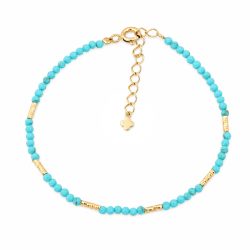 Maja Emulto Armband - Türkis facettiert vergoldet - MEB-4125-TQS