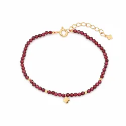 Maja Emulto Armband - Granat facettiert vergoldet rot - MEB-4132-G
