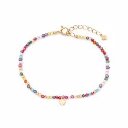 Maja Emulto Armband - Regenbogen Zirkonia vergoldet Kleeblatt - MEB-4132-MULTI CZ