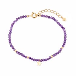 Maja Emulto Armband - Amethyst lila vergoldet Stern - MEB-4133-AB
