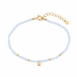Maja Emulto Armband - Zirkonia blau vergoldet Stern - MEB-4133-BLZ