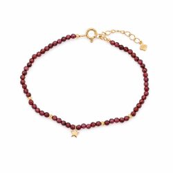 Maja Emulto Armband - Granat vergoldet Stern rot - MEB-4133-G