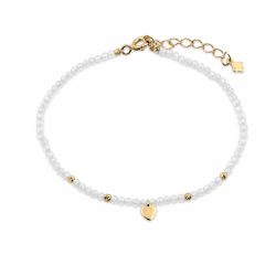 Maja Emulto Armband - Zirkonia kristall 925 Silber vergoldet Herz - MEB-4134-CZ