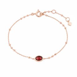 Maja Emulto Armband - Granat facettiert rosegold Kugelkette - MJB-005-G