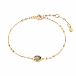 Maja Emulto Armband - Labradorit facettiert 925 Silber vergoldet gold - MJB-005-L
