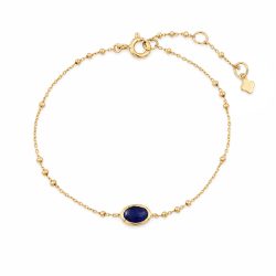 Maja Emulto Armband - Sodalith blau 925 Silber vergoldet - MJB-005-SDL