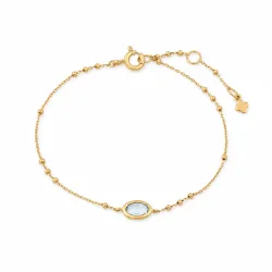Maja Emulto Armband - Topaz blau 925 Silber vergoldet - MJB-005-TBS