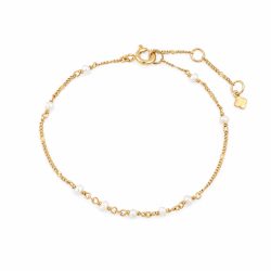 Maja Emulto Armband - Perlen 925 Silber vergoldet weiß - MJB-001-PW