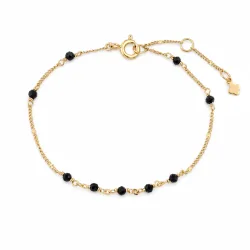 Maja Emulto Armband - Spinell facettiert schwarz vergoldet - MJB-001-SLB