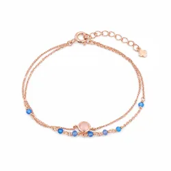 Maja Emulto Armband - Rosenquarz blau Edelstein rosegold - MJB-003-RQ-CBT