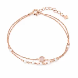 Maja Emulto Armband - Rosévergoldet Rosenquarz Chalcedon blau - MJB-003-RQ-PW