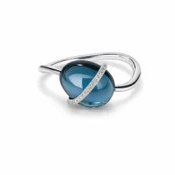 ELLA Juwelen Ring - ELLA Juwelen Ring 585 Gold Blau mit Brillant und Edelstein - AS1526