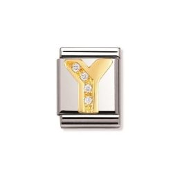 Nomination BIG - BUCHSTABEN Edelstahl, 18K-Gold und Cubic Zirc. (Y)