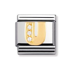 Nomination Classic - BUCHSTABEN Edelstahl, 18K-Gold und Cubic Zirc. (U)
