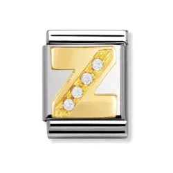 Nomination BIG - BUCHSTABEN Edelstahl, 18K-Gold und Cubic Zirc. (Z)