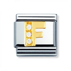 Nomination Classic - BUCHSTABEN Edelstahl, 18K-Gold und Cubic Zirc. (F)