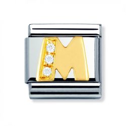 Nomination Classic - BUCHSTABEN Edelstahl, 18K-Gold und Cubic Zirc. (M)