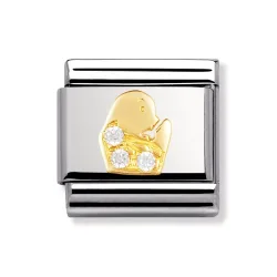Nomination Classic - STERNZEICHEN Edelstahl, 18K-Gold und Cubic Zirc. (Jungfrau)