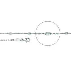 Der Kettenmacher Halskette - Ankerkette Ovaline Diamantiert Silber - A4S