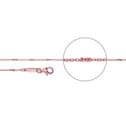 Der Kettenmacher Halskette - Ankerkette mit Zwischenelementen Diamantiert Rotvergoldet - A5R
