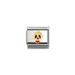 Nomination Classic - FUN Edelstahl, Email und 18K-Gold (Clownsgesicht)