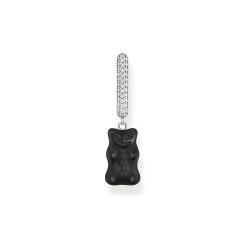 Thomas Sabo Creolen - Einzel-Creole mit schwarzem Goldbären-Anhänge - CR727-052-11