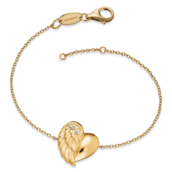 Engelsrufer Armband - Herzflügel - Gold plated - ERB-LILHEARTWING-G