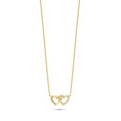 FJF JEWELLERY Halskette - Together Hearts - FJF0010103YWH