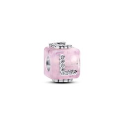 Pandora Charm - Rosafarbener Murano-Glas Liebeswürfel - 794433C01