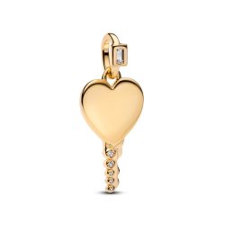 Pandora Charm - Gravierbarer Herz Schlüssel Anhänger - 364353C01