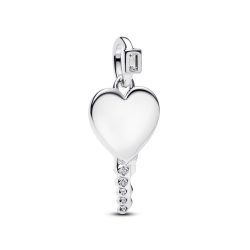 Pandora Charm - Gravierbarer Herz Schlüssel Anhänger - 394353C01