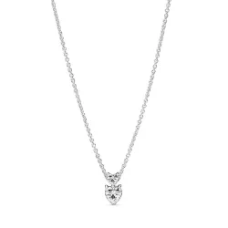 Pandora, Pandora Halskette - Double Heart Pendant Sparkling - 391229C01-45