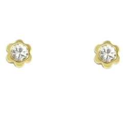Schneider Basic Ohrstecker - Gold - Blumen mit Zirkon - ZS26