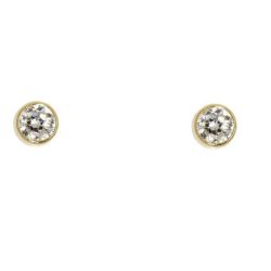 Schneider Basic Ohrstecker - Gold ? Zylinder mit Zirkon klein - ZS09