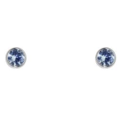 Schneider Basic Ohrstecker - Weißgold - Blauer Zirkon klein - ZS36