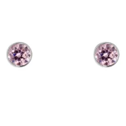 Schneider Basic Ohrstecker - Weißgold - Rosa Zirkon mittel - ZS34